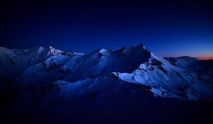 Preview wallpaper mountains, night, sky, road, bends, darkness