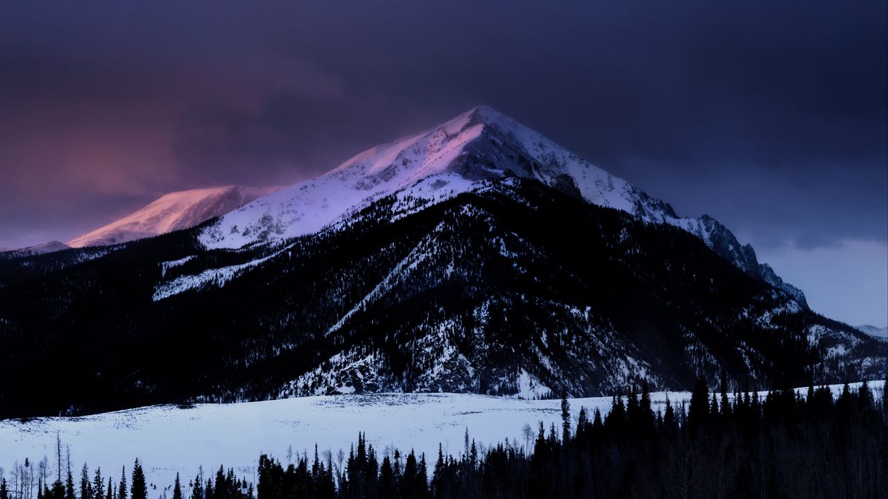 Wallpaper mountains, night, snow, vertex