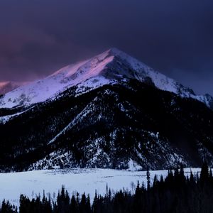 Preview wallpaper mountains, night, snow, vertex