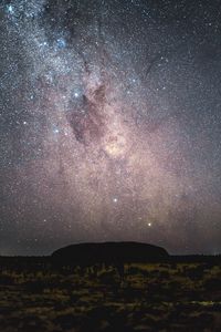 Preview wallpaper mountains, night, stars, starry sky, nebula