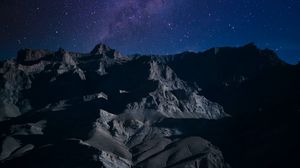 Preview wallpaper mountains, night, stars, dark
