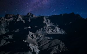 Preview wallpaper mountains, night, stars, dark