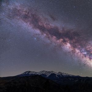 Preview wallpaper mountains, night, stars, milky way