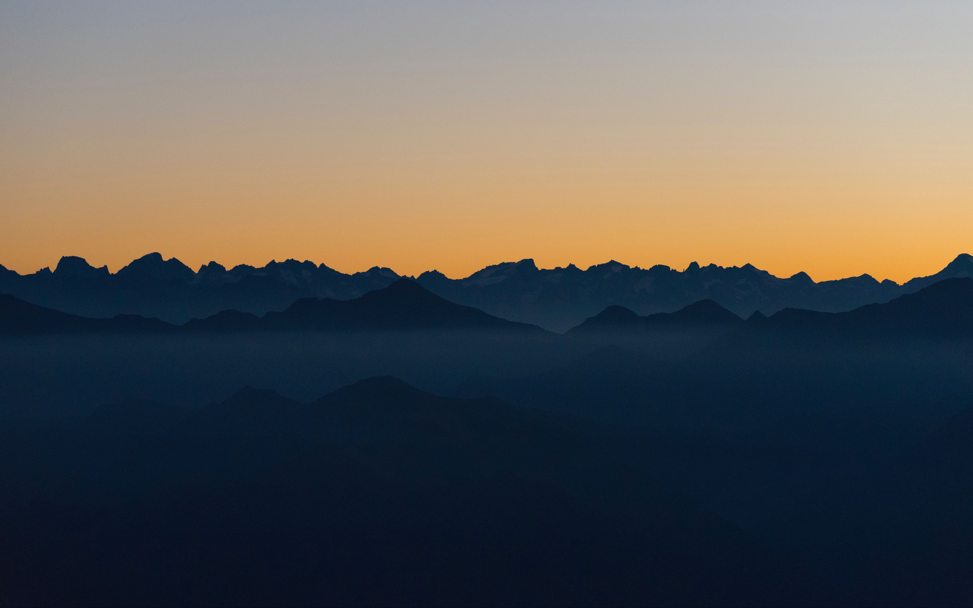 Download Wallpaper 3840x2400 Mountains Outlines Sunset Peaks Sky 4k