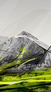 Preview wallpaper mountains, paint, light, sky, drawing