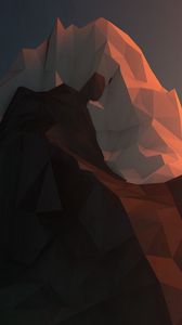 Preview wallpaper mountains, paper, bumps, light