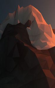 Preview wallpaper mountains, paper, bumps, light