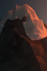 Preview wallpaper mountains, paper, bumps, light