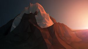 Preview wallpaper mountains, paper, bumps, light