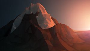 Preview wallpaper mountains, paper, bumps, light