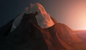 Preview wallpaper mountains, paper, bumps, light