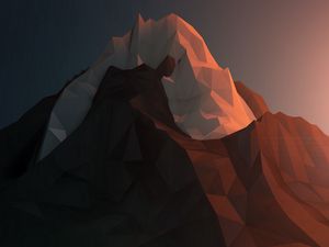 Preview wallpaper mountains, paper, bumps, light