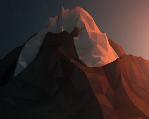 Preview wallpaper mountains, paper, bumps, light