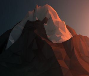 Preview wallpaper mountains, paper, bumps, light