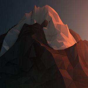 Preview wallpaper mountains, paper, bumps, light