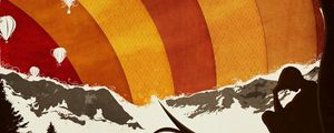 Preview wallpaper mountains, parachute, guy