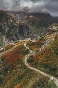 Preview wallpaper mountains, path, aerial view, stones, rocks
