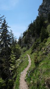 Preview wallpaper mountains, path, trees, nature, landscape