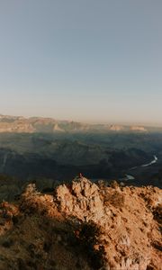 Preview wallpaper mountains, peak, aerial view, canyon, overview