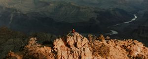 Preview wallpaper mountains, peak, aerial view, canyon, overview