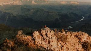 Preview wallpaper mountains, peak, aerial view, canyon, overview