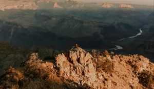 Preview wallpaper mountains, peak, aerial view, canyon, overview