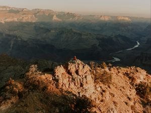 Preview wallpaper mountains, peak, aerial view, canyon, overview