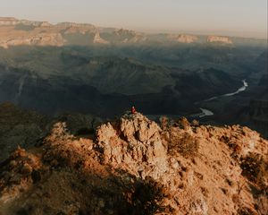 Preview wallpaper mountains, peak, aerial view, canyon, overview