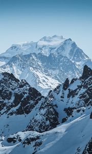 Preview wallpaper mountains, peak, alps, snowy, mountain range