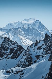 Preview wallpaper mountains, peak, alps, snowy, mountain range