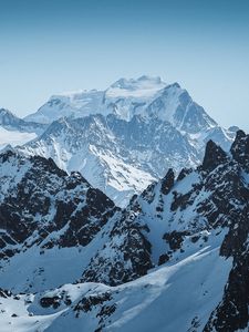 Preview wallpaper mountains, peak, alps, snowy, mountain range