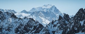 Preview wallpaper mountains, peak, alps, snowy, mountain range