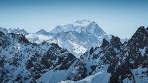 Preview wallpaper mountains, peak, alps, snowy, mountain range