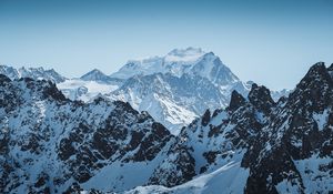 Preview wallpaper mountains, peak, alps, snowy, mountain range