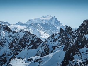 Preview wallpaper mountains, peak, alps, snowy, mountain range