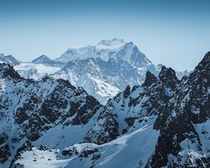 Preview wallpaper mountains, peak, alps, snowy, mountain range