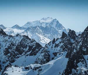 Preview wallpaper mountains, peak, alps, snowy, mountain range