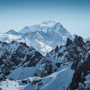 Preview wallpaper mountains, peak, alps, snowy, mountain range