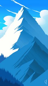 Preview wallpaper mountains, peak, art, vector, landscape