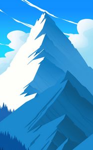 Preview wallpaper mountains, peak, art, vector, landscape