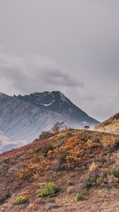 Preview wallpaper mountains, peak, car, off-road, nature