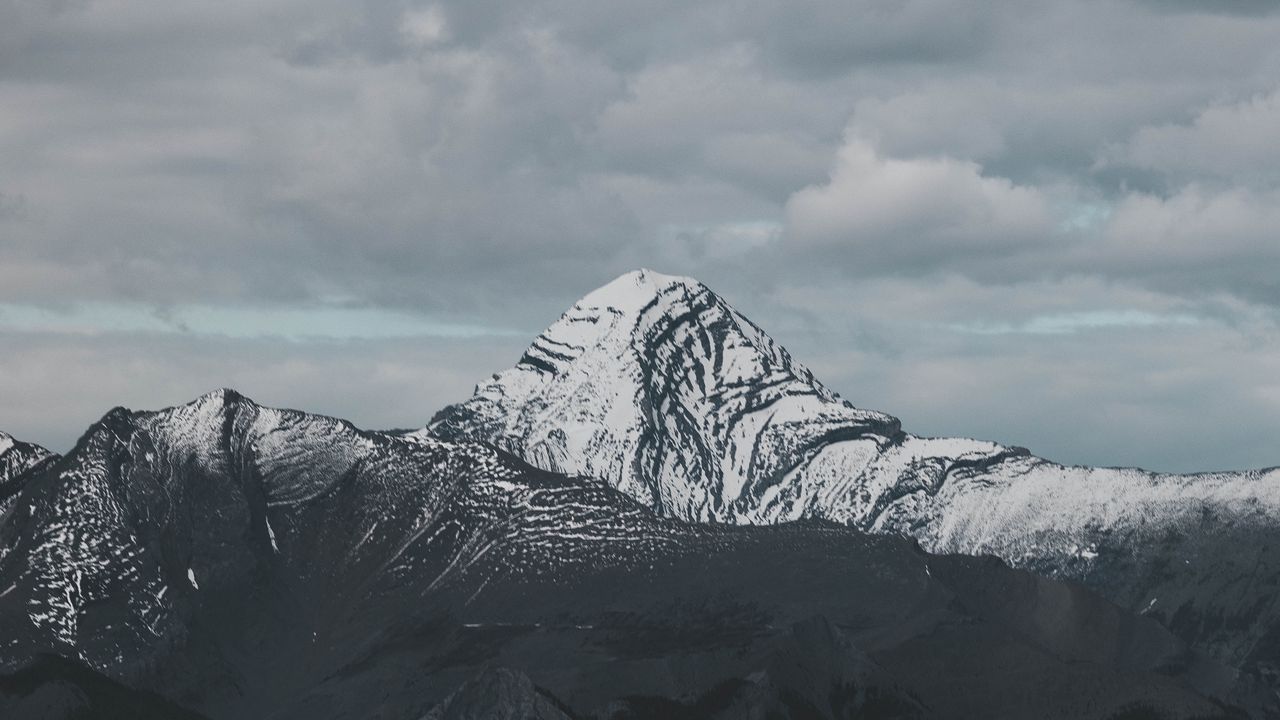 Wallpaper mountains, peak, clouds, shadow, landscape