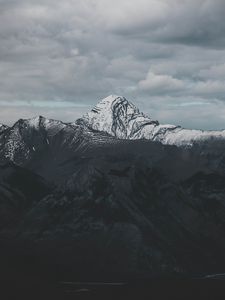 Preview wallpaper mountains, peak, clouds, shadow, landscape