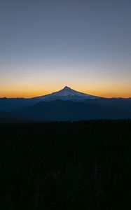 Preview wallpaper mountains, peak, forest, hills, sunrise