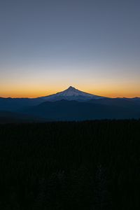 Preview wallpaper mountains, peak, forest, hills, sunrise