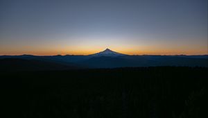Preview wallpaper mountains, peak, forest, hills, sunrise