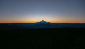 Preview wallpaper mountains, peak, forest, hills, sunrise