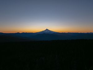 Preview wallpaper mountains, peak, forest, hills, sunrise