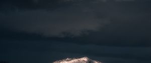 Preview wallpaper mountains, peak, forest, trees, snow, snowy