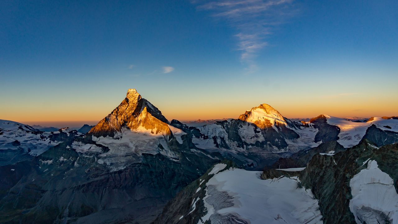 Wallpaper mountains, peak, relief, snowy, horizon